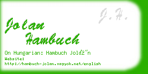 jolan hambuch business card